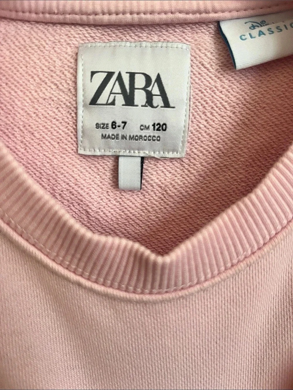 Zara Girls Pink Stitch Sweatshirt Size 6-7